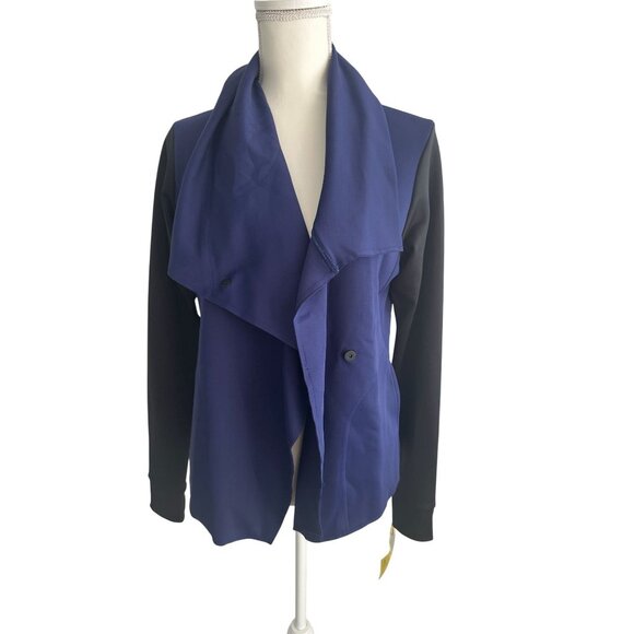 ALALA Navy Blue Black Drape Jacket Size Medium NEW NWT - Picture 4 of 9